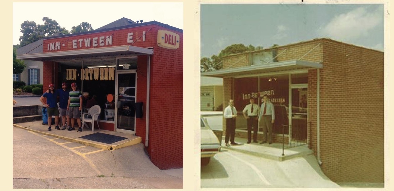 Two historic views of The Inn-Between Deli